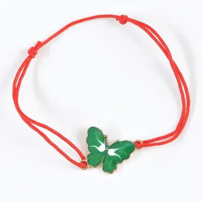 Bratara cu fluture verde