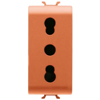 Priza 1M 16A pentru linii dedicate standard italian Gewiss Chorus GW10233, portocaliu
