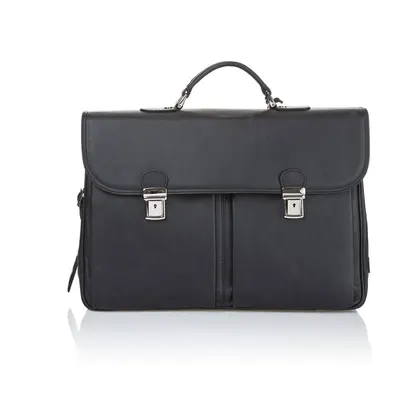 Servietă din piele pentru bărbați Ferruccio Laconi Brief, negru