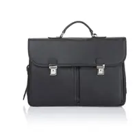 Servietă din piele pentru bărbați Ferruccio Laconi Brief, negru