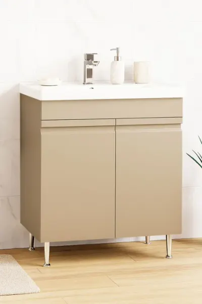 Set Baza front MDF si Lavoar seria 786, montat, 70 cm, cappuccino