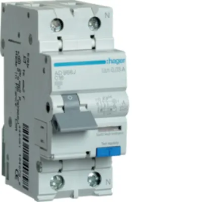 Disjunctor diferențial P+N 16A/30mA, C, 6kA, tip A