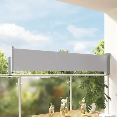 vidaXL Copertină laterală retractabilă de terasă, gri, 60 x 300 cm
