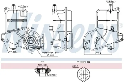 Vas expansiune racire (cu senzor nivel) potrivit AUDI A6 C5, A6 C6 02.97-05.06