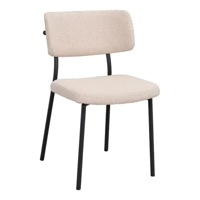 Scaun de dining negru/crem din oțel Herbster – Rowico