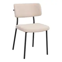 Scaun de dining negru/crem din oțel Herbster – Rowico