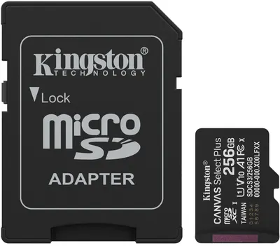 Card de memorie Kingston - Canvas Select Plus, 256GB, microSD, C10 + adaptor