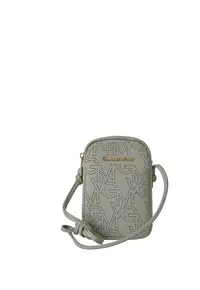 Geanta crossbody din piele ecologica cu logo - Verde