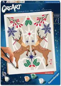 Set de pictură după numere Ravensburger CreArt - Cerbi de Crăciun