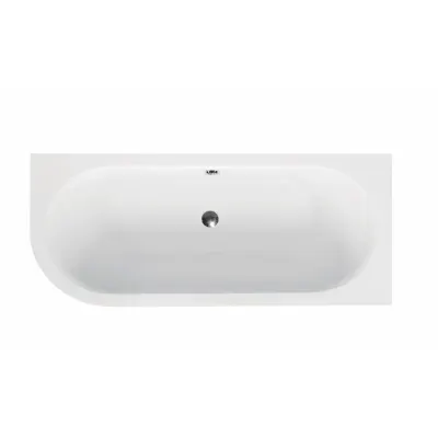 Cada baie asimetrica alba, acril, 180 x 80 cm, orientare dreapta, Besco Avita