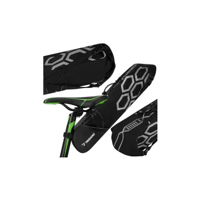 Geanta bicicleta, capacitate 12 litri, impermeabila, fixare sub sa, 65 x15x14 cm