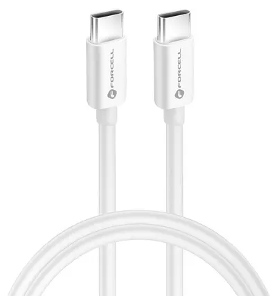 Cablu Forcell - F-Energy C338, USB-C/USB-C, 60W, 3m, alb