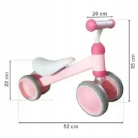 Vehicul copii fara pedale Ecotoys JM-118 roz, scaun confortabil si moale, roti duble fata-spate, varsta 18-36 luni, sarcina maxima admisa 20 kg, roti din plastic moale