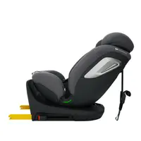 Scaun auto Kinderkraft I-Grow 2 Plus Grey 40-150 cm, cu rotatie 360, tetiera reglabila, sistem Isofix si Top Tether
