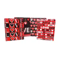 Pungi cadou cu sclipici mix 4 modele - Love (set 12 buc) - Medie - 26x32x10cm
