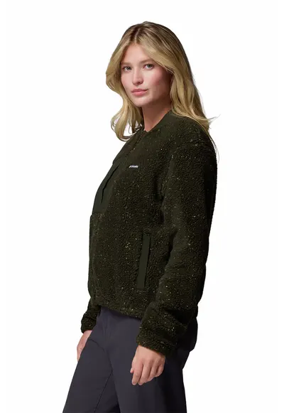 Bluza de trening din material teddy pentru trekking Stellar Path - Verde padure