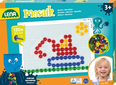 Set pentru mozaic Lena - Transparent, 120 piese, Ø15 mm