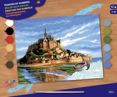 Kit de colorat după număr KSG Crafts - Mont Saint Michel, Franța