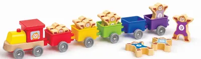 Set de joc Hape International - Trenul de maimuțe distractiv