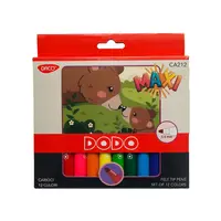 Carioci lavabile, 12 culori/set, Maxi DODO, Daco