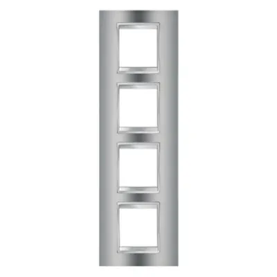 Placa ornament CProiector HORUS LUX international - IN METALLISED TECHNOPOLYMER - 2+2+2+2 modul VERTICAL - CHROME - CProiector HORUS