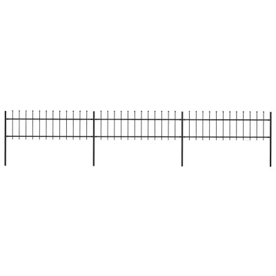 vidaXL Gard de grădină cu vârf tip suliță din oțel 504x60 cm, negru