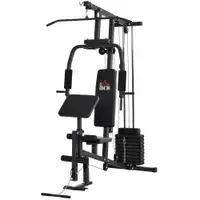 HOMCOM statie fitness pentru antrenament acasa, negru | Aosom Romania