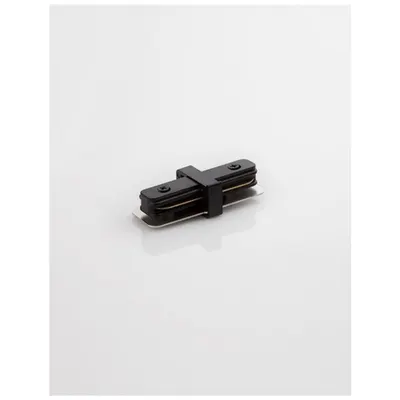 2-WIRES TRACK Negru Aluminiu Straight Connector to Connect Two Track Sections End to End