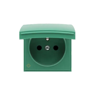 Carcasa pentru priza simpla IP44, antibacterial, verde