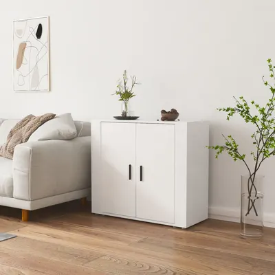 vidaXL Dulap, alb, 80x33x70 cm, lemn prelucrat