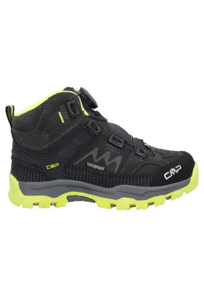 Bocanci trekking copii Kiruna Mid FitGo FW 2024 Negru/Galben - Negru