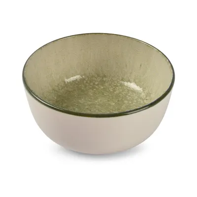 Bol mic verde/crem din gresie 740 ml Gravel – ONA