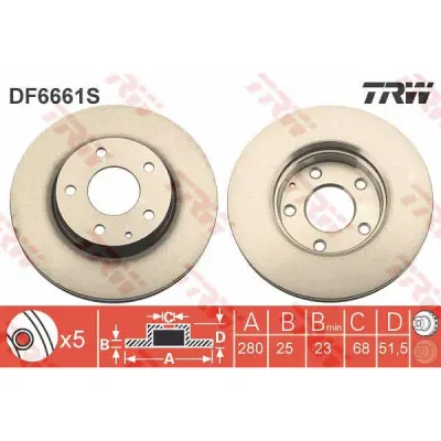 Disc frana TRW DF6661S