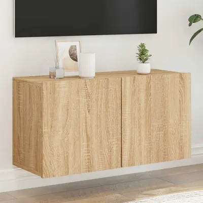 vidaXL Comodă TV de perete, stejar sonoma, 80x30x41 cm