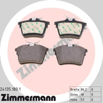 Set placute frana, frana disc ZIMMERMANN 24135.180.1