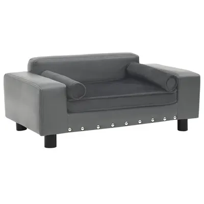 Gossi canapea pentru caini, gri, 81x43x31 cm, plus & piele ecologica
