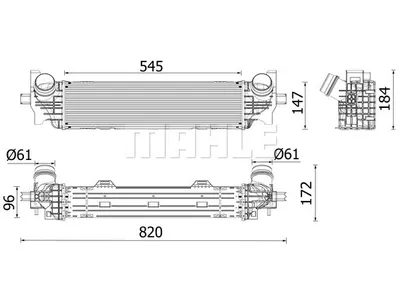 Intercooler potrivit BMW Seria 5 (G30, F90), 5 (G31), 6 GRAN TURISMO (G32), 7 (G11, G12) 2.0-3.0DH 07.15