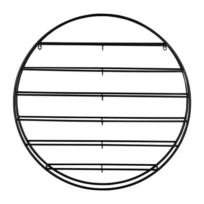 Raft pentru sticle de vin negru pentru perete din metal număr de sticle 12 80x80x9 cm Redondo – PT LIVING