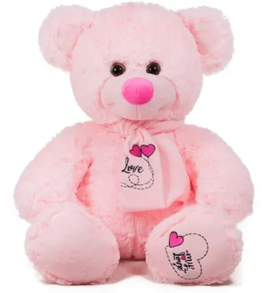 Jucărie de pluș Amek Toys - Ursuleț de pluș cu eșarfă roz, 45 cm