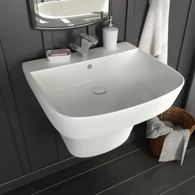vidaXL Chiuvetă Alb 50 x 45 x 41 cm Ceramică Smălțuită
