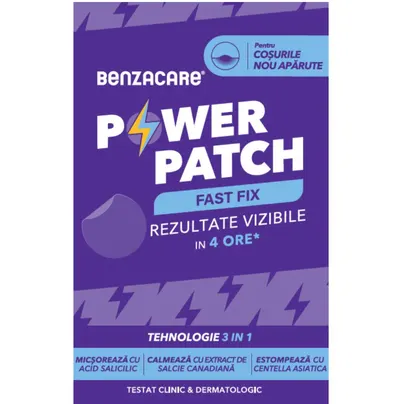 Plasturi anti-acnee Power Patch Fast Fix Benzacare, Galderma International | 36 buc
