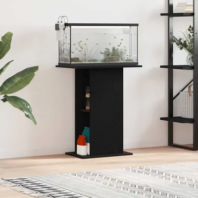 vidaXL Suport acvariu Stejar negru 60,5x36x72,5 cm Lemn prelucrat