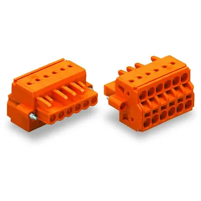 2-conductor female connector; Screw flange; 2.5 mm²; Pin spacing 5.08 mm; 15-pole; 2,50 mm²; orange