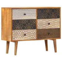 Gossi servanta cu model imprimat, 90x30x70 cm, lemn masiv de mango