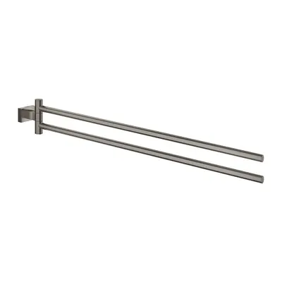 Suport prosop Grohe Essentials Cube 40624AL1, 450 mm, 2 brate, fixare ascunsa, mat, Hard Graphite