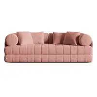 Canapea roz extensibilă cu tapițerie din catifea 206 cm Kemi – Cosmopolitan Design
