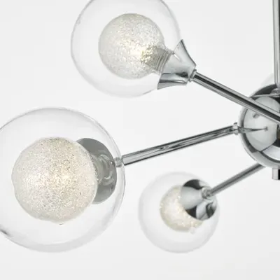 Plafoniera Zeke 6 Light Semi Flush Polished Chrome