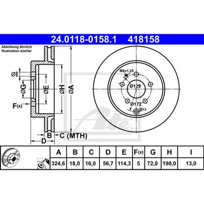 Disc frana ATE 24.0118-0158.1