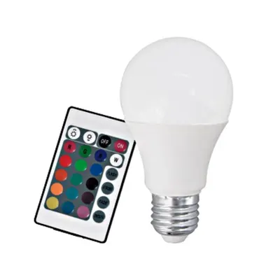 LM-E27-A60 RGBW 9W incl. remote control