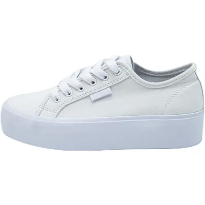Tenisi femei DC Shoes cu platforma Manual Platform, Alb